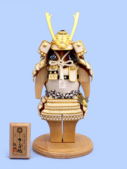 五月人形 単品鎧 高さ 33cm 雄山作 タンゴ侍 白之新