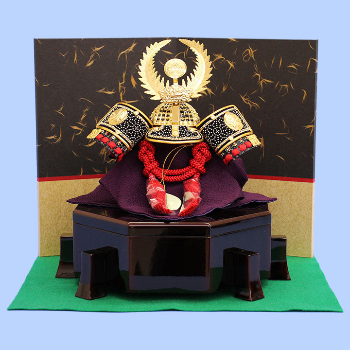 幅 35㎝  5号 徳川家康兜 八角櫃金大麗飾り