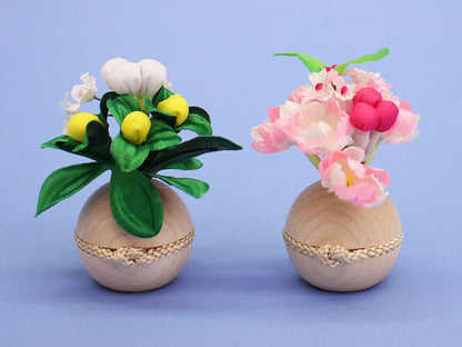 桜橘 高さ 7.0cm丸型紐付き桜橘 (白木台)