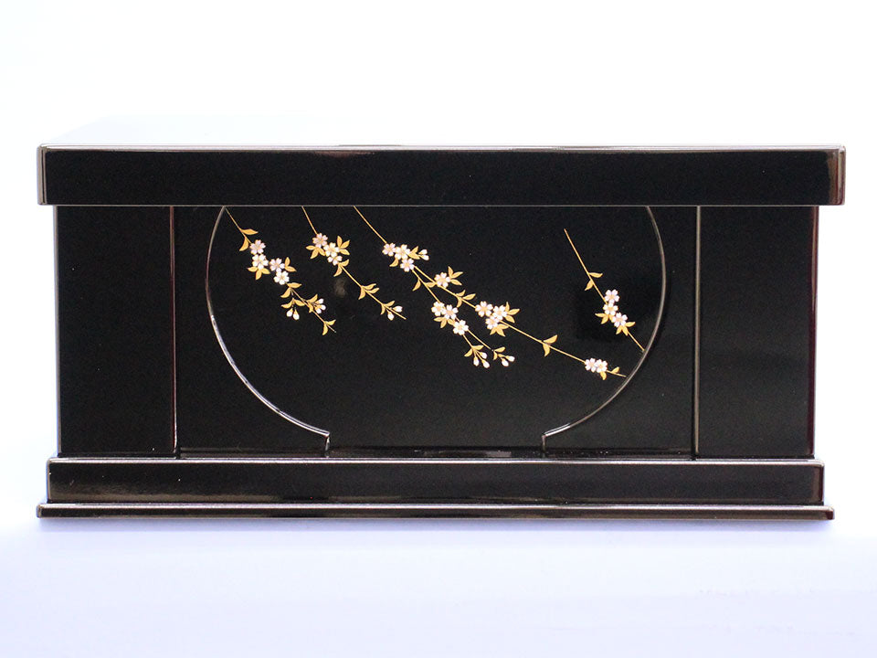 五月人形用収納台のみ 幅66cm黒塗り桜