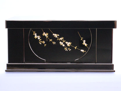 五月人形用収納台のみ 幅66cm黒塗り桜