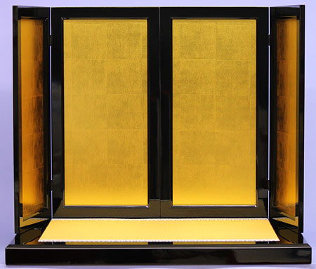 五月人形用台屏風 幅 90cm 30畳台-23四曲特金平押屏風セット