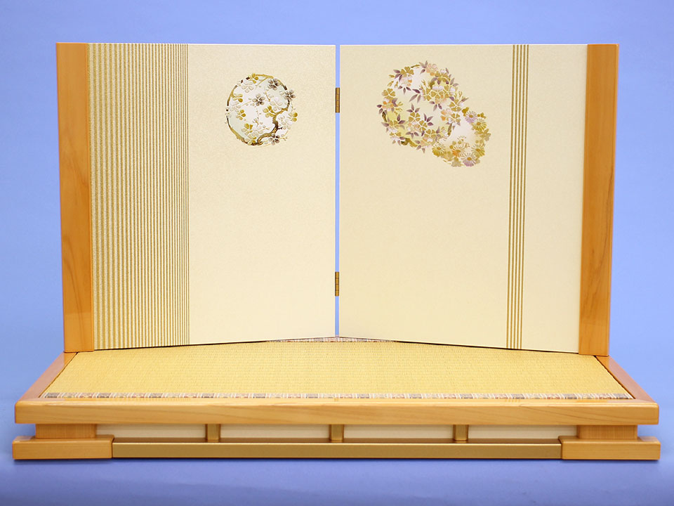 平台屏風セット 幅65cm 桧-12清流丸紋