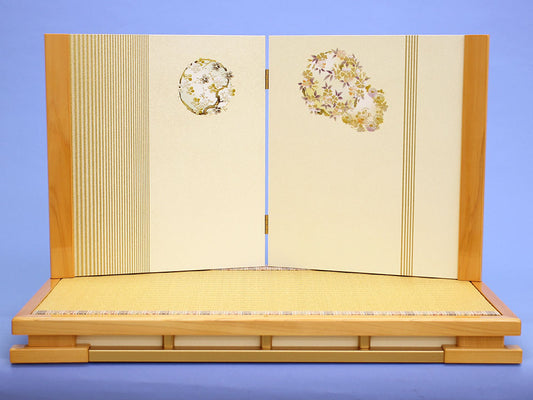 平台屏風セット 幅65cm 桧-12清流丸紋