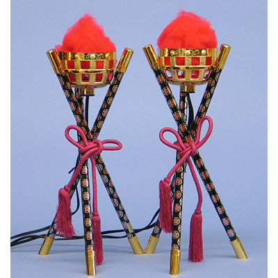 五月人形用、お飾り道具単品 かがり火 12号柄足(ブリキ製)