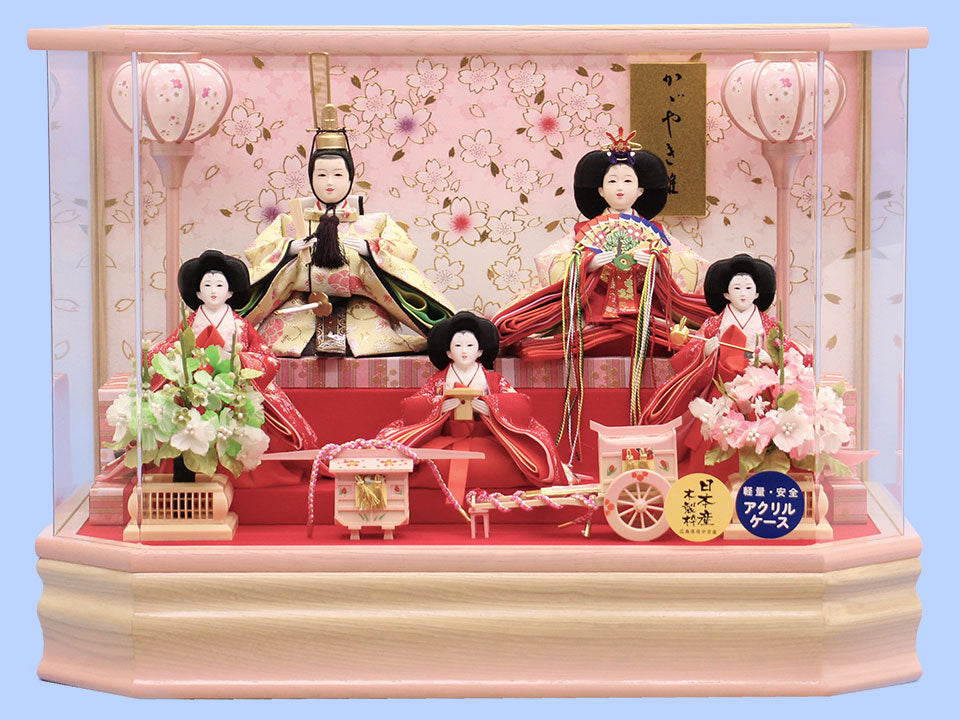 雛人形ケース飾り 五人 結芽