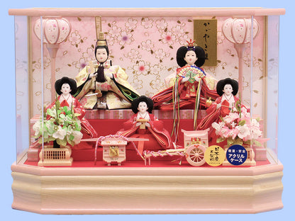 雛人形ケース飾り 五人 結芽