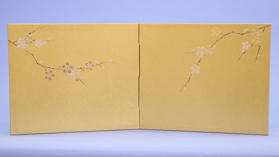 屏風  雛人形用 11号二曲中色紙 梅流れ