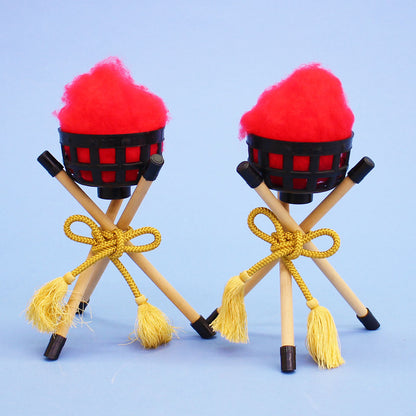 五月人形用、お飾り道具単品 かがり火  15cm電なし（木足）