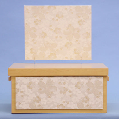 五月人形用収納台屏風 幅 40cm NW収納台　白桜衝立付