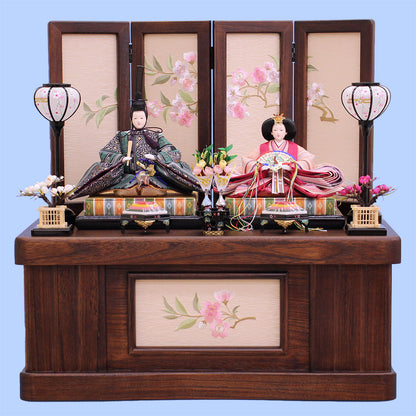 雛人形収納飾り 三五二人 ダークブラウン