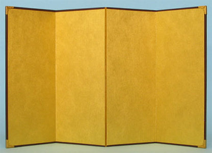 屏風 雛人形・五月人形兼用手芸用 金屏風 ミニ金無地 四曲(大)