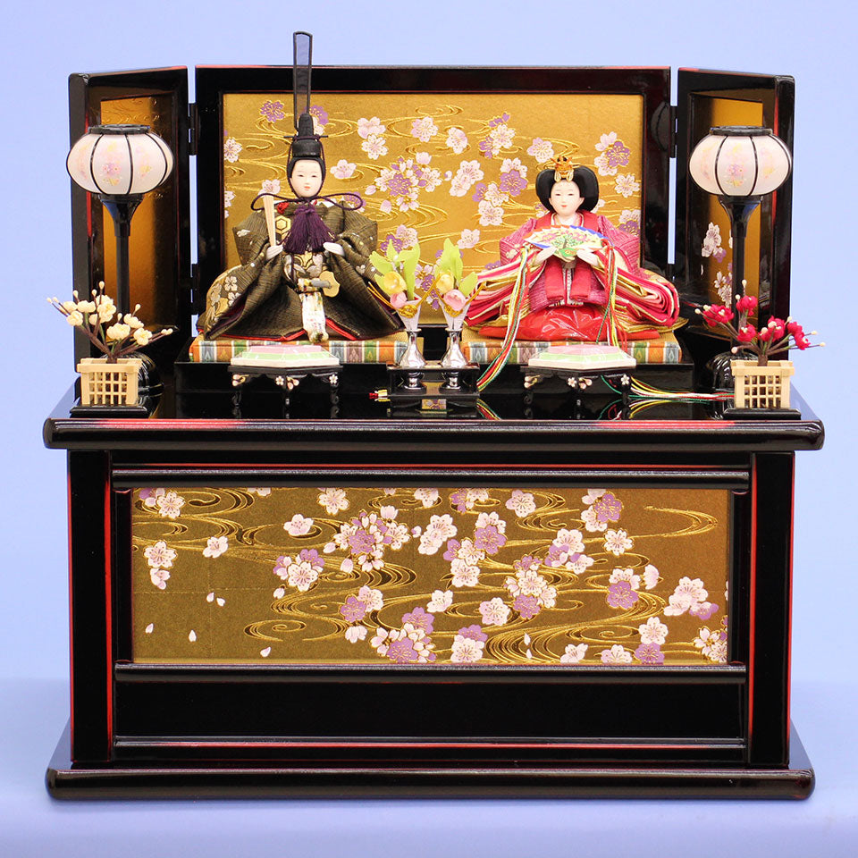 雛人形収納飾り 柳親王研ぎタメ塗引き出し式