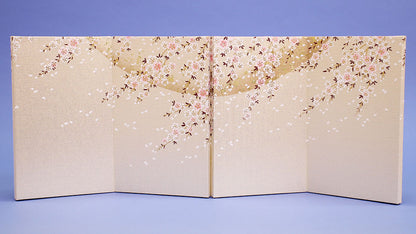 屏風  雛人形用 10号 四曲包込 キラ金桜