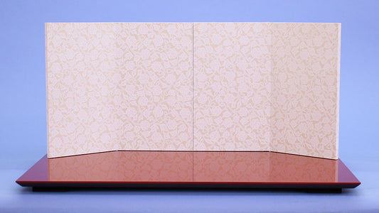 平台屏風セット 幅60cm 朱赤-和紙花唐草