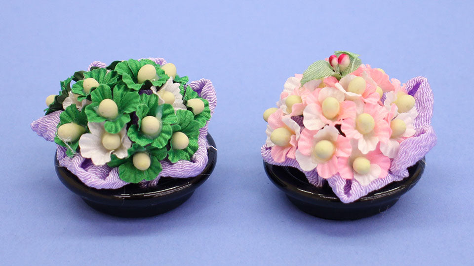 桜橘 高さ 4cm盛花紫縮緬付き桜橘