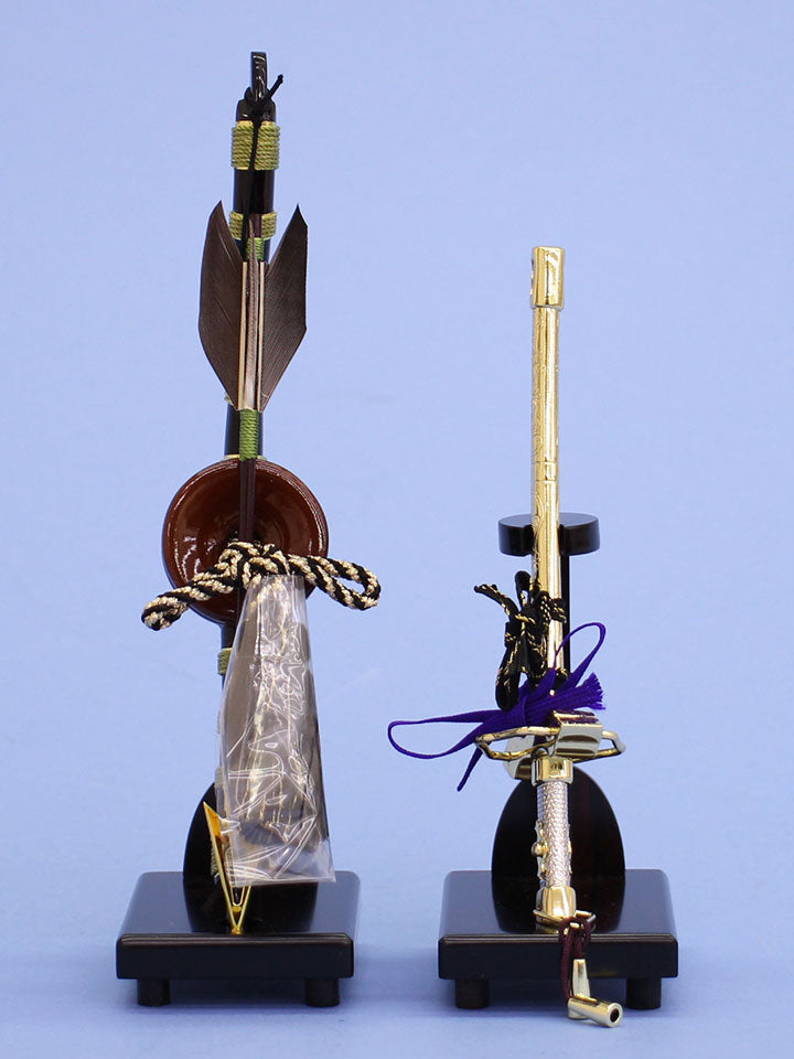 五月人形用付属品、弓太刀セット単品販売  6号緑鳳