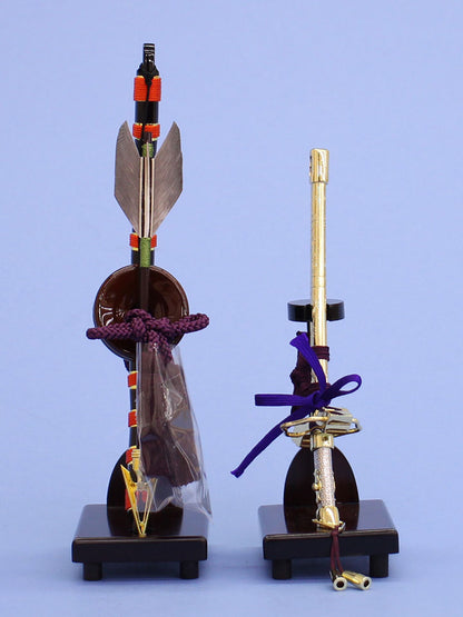 五月人形用付属品、弓太刀セット単品販売  6号紫鳳