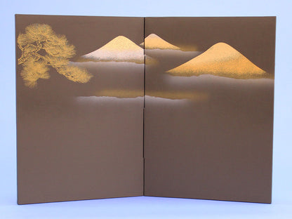 屏風五月人形 用 15号二曲屏風　シルキー連山