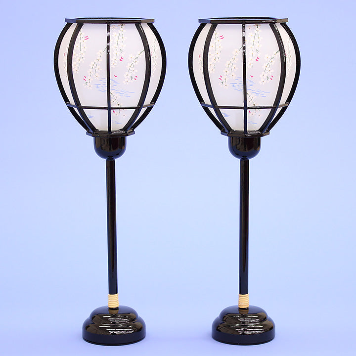 雛人形 ぼんぼり （木製）33cm中型なつめLEDコードレス