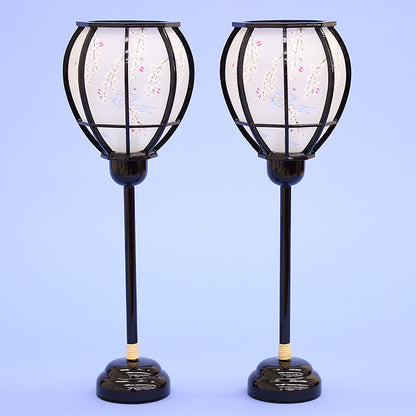 雛人形 ぼんぼり （木製）33cm中型なつめLEDコードレス