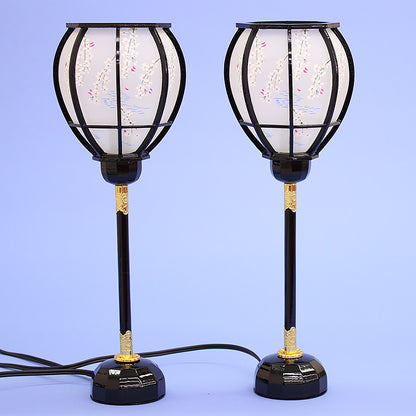 雛人形 ぼんぼり （木製）コード付き33cm中型なつめ