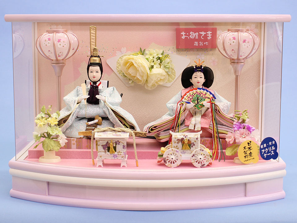 雛人形ケース飾り 二人 小三五親王　ひまり