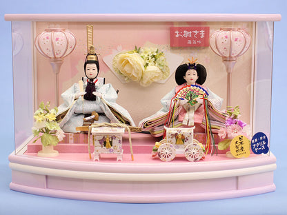 雛人形ケース飾り 二人 小三五親王　ひまり