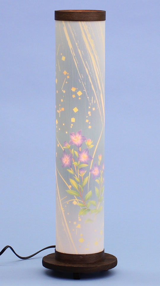 インテリア燈明 香奈の舞 焼桐丸台(桔梗)高さ50cm　明所点灯