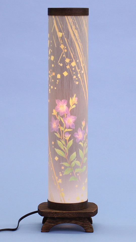 インテリア燈明 香奈の舞 焼桐立台(桔梗)高さ50cm　明所点灯
