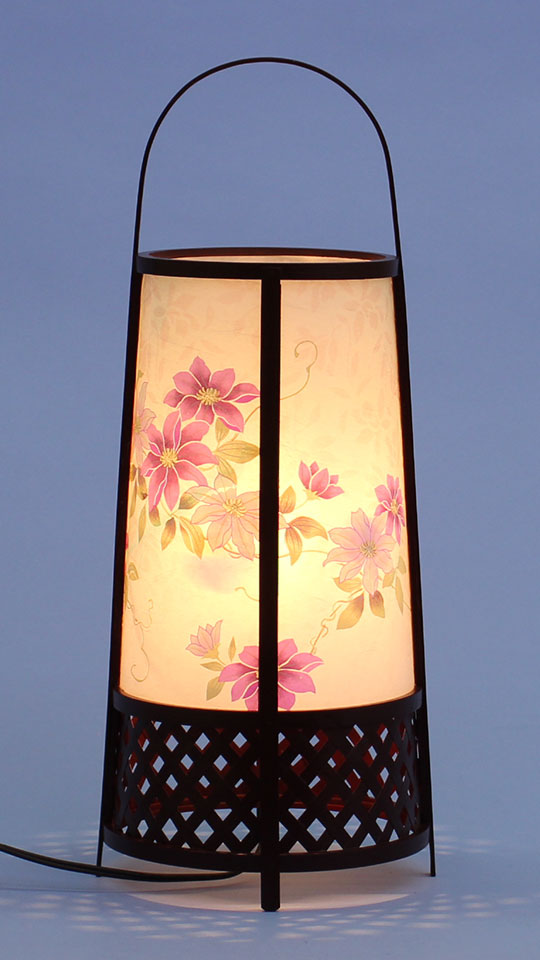 インテリア盆提灯 竹蘭6号(鉄仙)　高さ47cm　明所点灯
