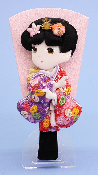 押絵羽子板 6号 ミニ羽子板まちこ 台付き