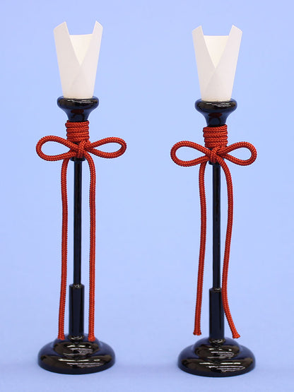 雛人形道具 点灯しない燭台10cm(木製)