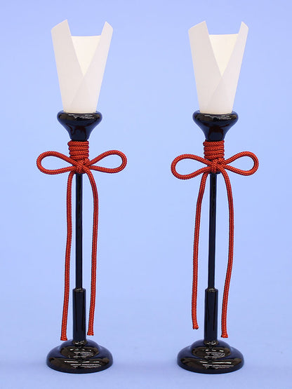 雛人形道具 点灯しない燭台15cm(木製)