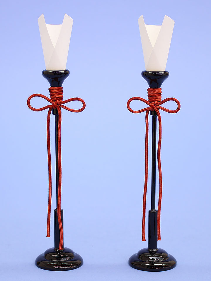 雛人形道具 点灯しない燭台18cm(木製)