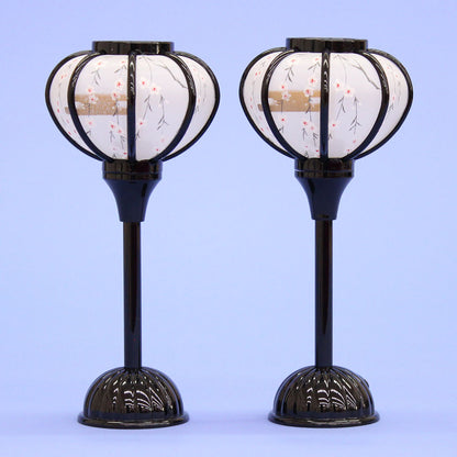 雛人形 ぼんぼり  （樹脂製） 18cm小桜LEDコードレス黒塗