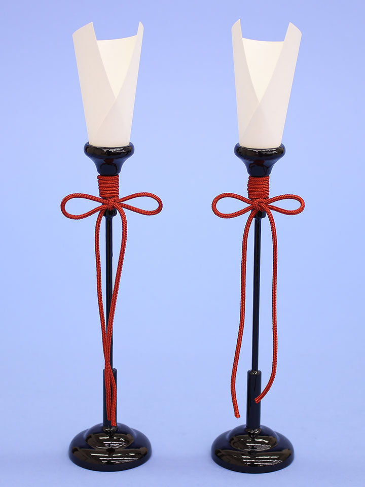 雛人形道具 点灯しない燭台21cm(木製)