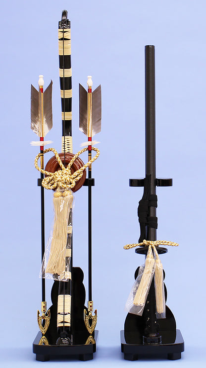 五月人形用付属品、弓太刀セット単品販売 20号 加賀 石目