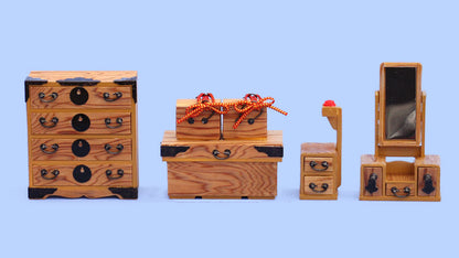 雛道具三つ揃え・対鏡 25号屋久杉突板（樹脂製）