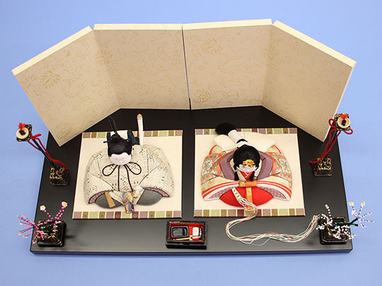 木目込み雛人形 幸一光作和 平飾り　上から