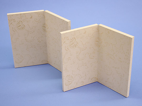 Paravent pour poupées Hina, 19 cm de haut, paravent à deux panneaux, Kyoto Karakami Aoi Karakusa