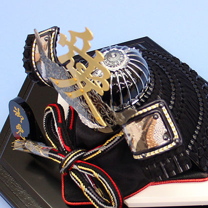 五月人偶兜饰箱装饰 高度32厘米 直江兼续 六角盖