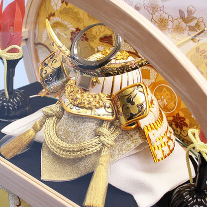 五月人偶兜装饰人偶柜，高度30厘米，优雅兜