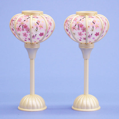 雛人形 ぼんぼり  （樹脂製） 18cm小桜LEDコードレスパールホワイト