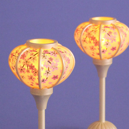 雏人偶灯笼（树脂）18厘米 小樱花LED无绳珍珠白色