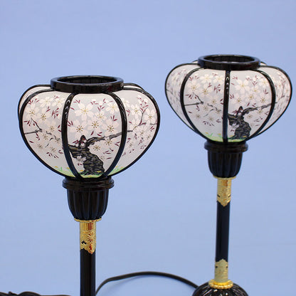 Lanterne poupée Hina (résine) Lanterne chrysanthème moyenne à cordon lumineux 31 cm P