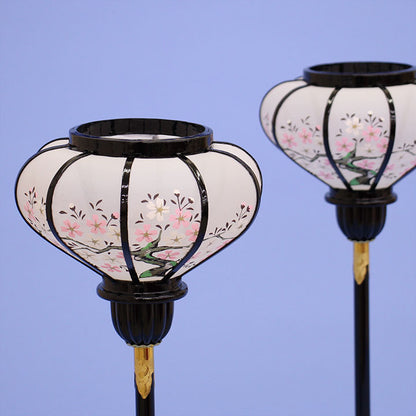 Lanterne poupée Hina (en boise) 41 cm Grande lanterne chrysanthème LED sans fil #154