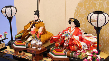 雛人形平飾り 京十二番コーロゼン親王　せいか菊唐草　ズーム