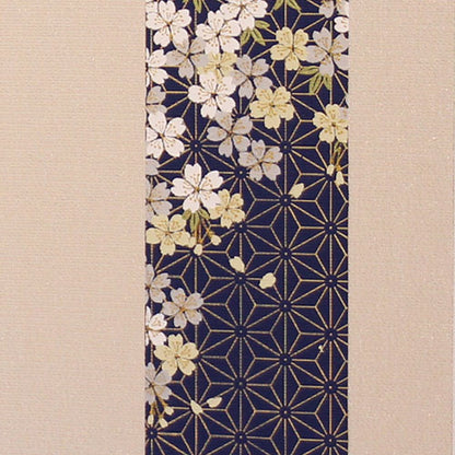 Paravent pour poupées May, hauteur 45 cm, paravent à deux panneaux 15 pièces, motif feuilles de chanvre avec fleurs de cerisier