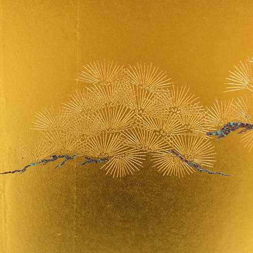 屏風  五月人形 用 高さ60cm 20号二曲本仕立て袋張り屏風 古都箔小松